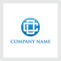 Fototapeta premium A sleek blue circular logo design featuring interconnected abstract geometric shapes, ideal for corporate branding and identity