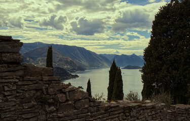 View of Lake Como from the castle of Vezio in the province of Le