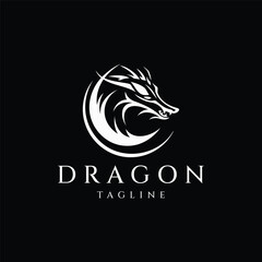 Dragon head logo design vector illustration