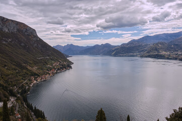 Panorama of Lake Como above Varenna.