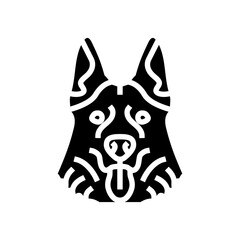 german shepherd dog puppy pet glyph icon vector. german shepherd dog puppy pet sign. isolated symbol illustration
