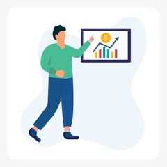 Bitcoin profit fully editable vector illustration

