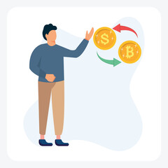 Bitcoin exchnge rate fully editable vector illustration

