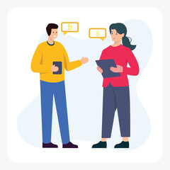 Bitcoin chat  fully editable vector illustration

