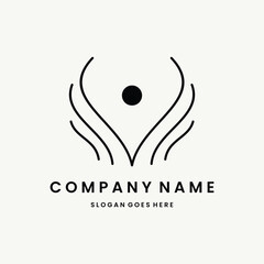 Obraz premium People Logo vector design template black logo and white background