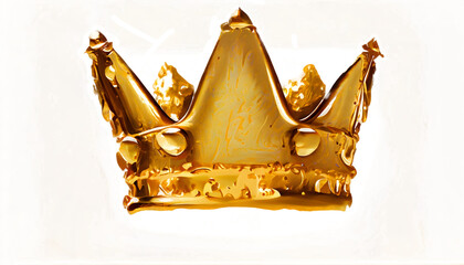 Abstract acrylic gold crown illustration