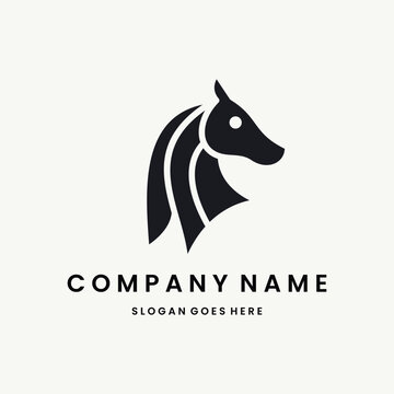 Horse Logo vector design template black logo and white background