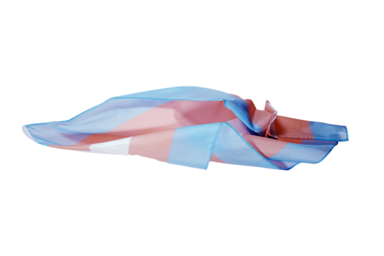 waving transgender pride flag, transparent background