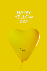 happy yellow balloon and text happy yellow day