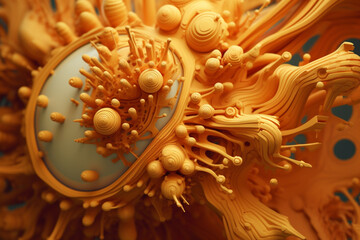 Spiral dough decorated with pure gold abstract background