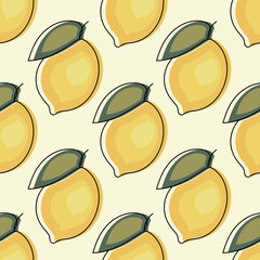 lemon one line isolated on white background