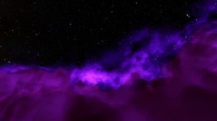 Cosmic nebula in space among stars and galaxies. Gas dust clouds nebula in outer space. Birth and expansion of universe. Formation of stars and planets from the nebula. 3d render