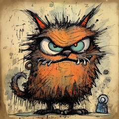 Scruffy Cartoon Cat