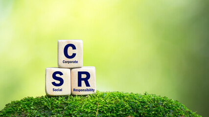 CSR Banner Business and Corporate Concept, Corporate Social Responsibility and Giving Back to...