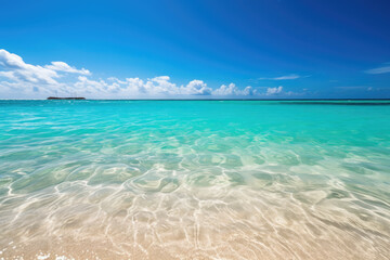 Obraz premium beach with turquoise and crystal clear sea water. vacation and relax. generative ai