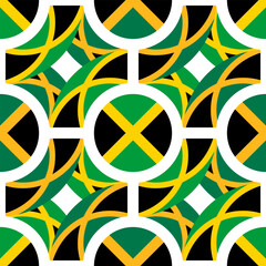 jamaica flag pattern. tracery design. abstract background. vector illustration - obrazy, fototapety, plakaty