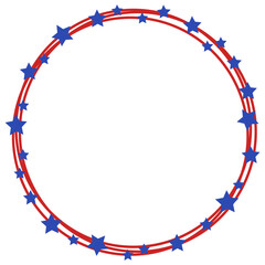 4th of july round wreath svg, Patriotic circle border