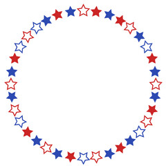 Round patriotic wreath with star svg, 4th of july border