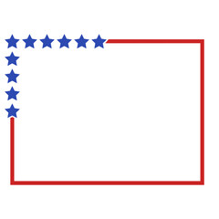 Patriotic border witt star,  Square frame with star, 4th of july svg