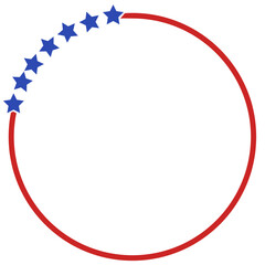 Patriotic round border with star svg, 4th of july wreath