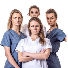 Fototapeta premium Portrait of medical staff, doctors, nurses, generative AI