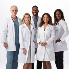 Fototapeta premium Portrait of medical staff, doctors, nurses, generative AI