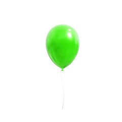green balloon isolated on white, 3d rendering of red balloon PNG isolated