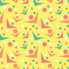 vector illustration seamless yellow background with dynamic geometric pattern in the form of circles and checkmarks