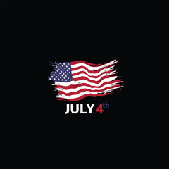 Creative Professional Trendy and Minimal 4th July US Independence Day, Logo in Editable Vector Format