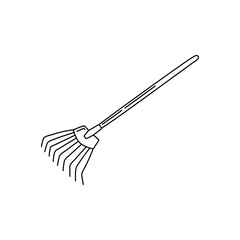 Rake Hand drawn vector illustration in doodle style, isolated on a white background.