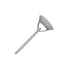 Rake Hand drawn vector illustration in doodle style, isolated on a white background.