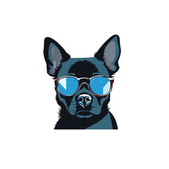 Dog wearing sunglasses vector isolated