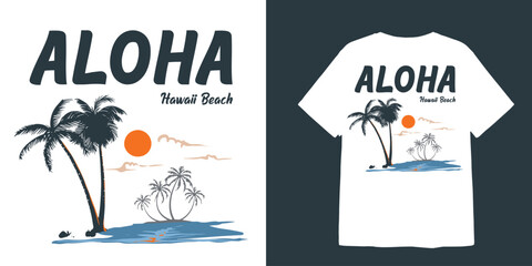 Simple Vector aloha hawaii beach