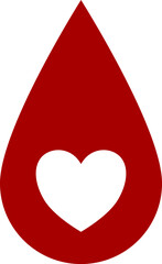 Obraz premium Heart in a blood drop. June 14 World Blood Donor Day.