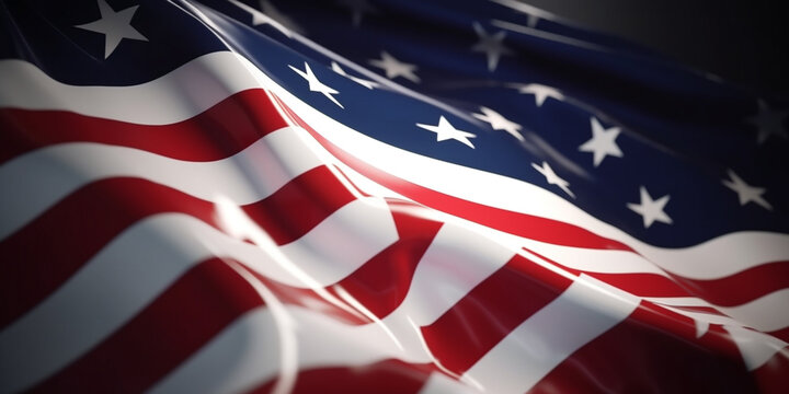  Concept with USA flag on dark background generated by ai