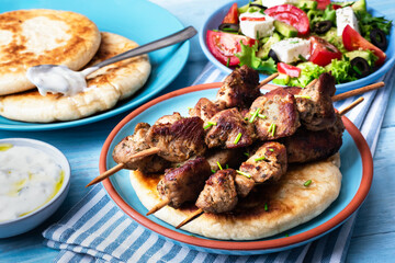 Traditional greek souvlaki 