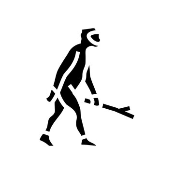homo erectus human evolution glyph icon vector. homo erectus human evolution sign. isolated symbol illustration