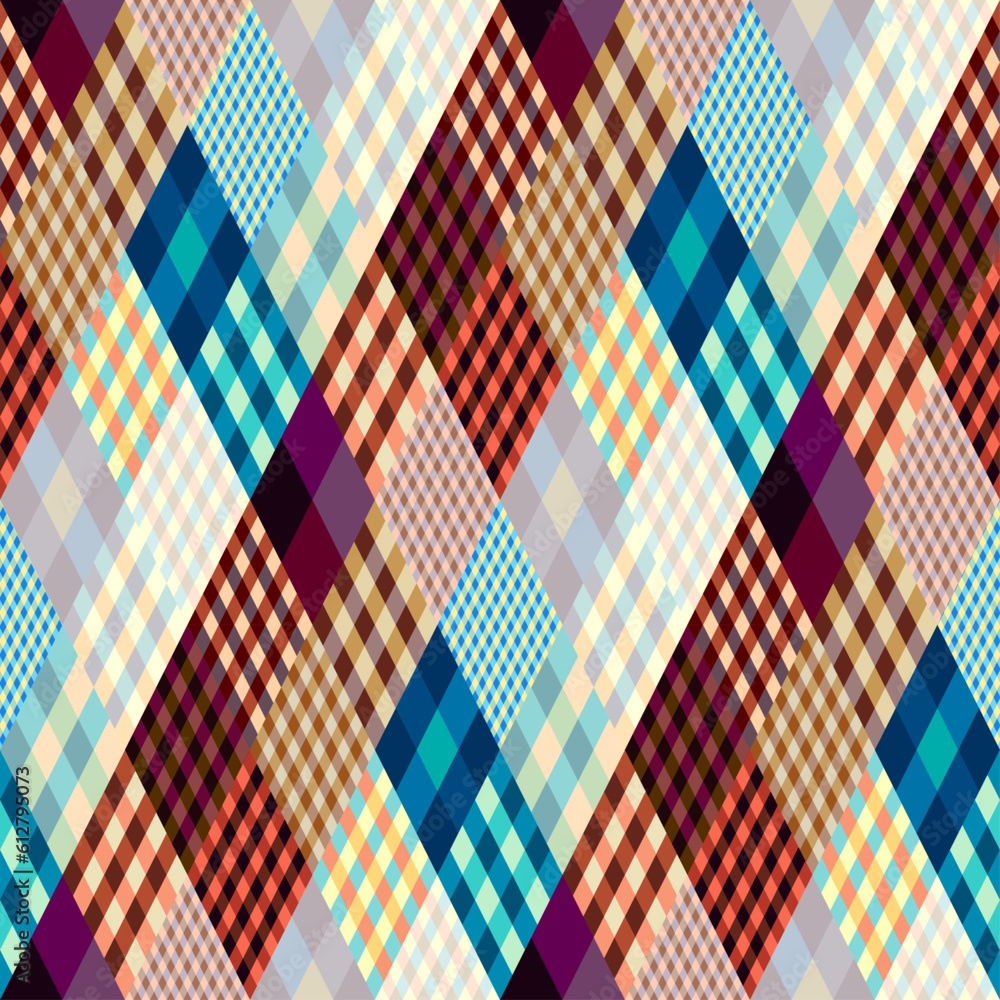 Poster Argyle seamless vector pattern background. Pattern of a rhombuses.