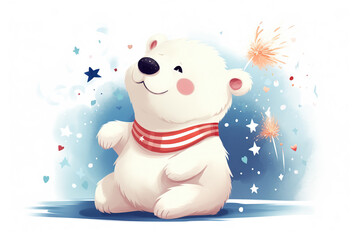 polar bear in Independence Day, Generative AI