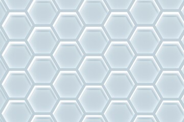 3d render of blue honeycomb geometric pattern