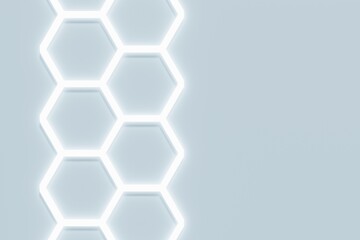 3d render of blue honeycomb geometric pattern