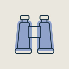 Binocular vector icon. Camping and Hiking sign