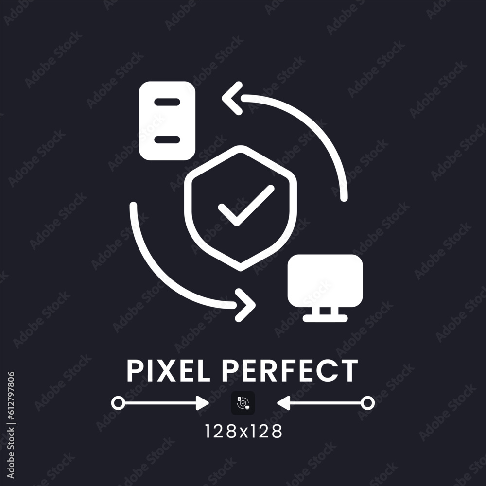 Poster remote access security white solid desktop icon. data encryption. safe connection. pixel perfect 128