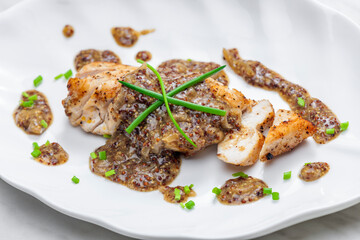 chicken breast with mustard sauce
