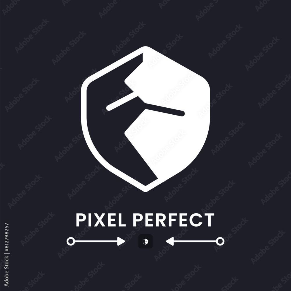 Poster security weaknesses white solid desktop icon. system vulnerability. data damage. pixel perfect 128x1