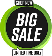 Fototapeta premium Big Sale bubble banner, discount tag on transparent background. PNG illustration