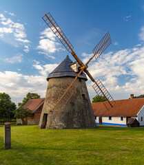 Fototapeta na wymiar windmill Kuzelov, Southern Moravia, Czech Republic