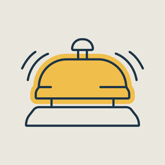 Counter bell, hotel, service vector isolated icon