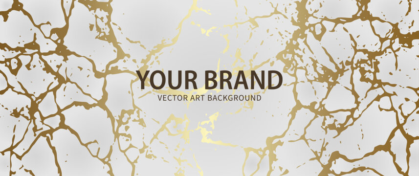 Elegant cover design. Modern premium vector art background with with gold craquelures and grey backdrop. Luxury template for cover design, invitation, flyer, wedding card, note book, menu design.