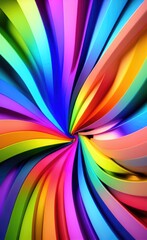 Vivid multi colored gradient background, banner design with 3d effect. - 612801410